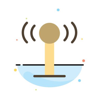 Servis, Sinyal, Wifi Soyut Düz Renk Simgesi Şablonu