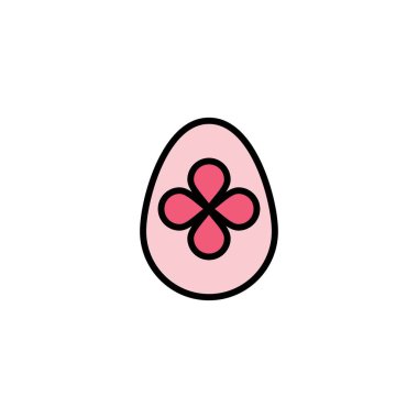 Dekorasyon, Paskalya, Paskalya Yumurtası, Yumurta İş Logo Şablonu. Düz