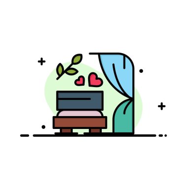 Kemer, Aşk, Düğün, Düğün Kemeri İş Logo Şablonu. Düz C