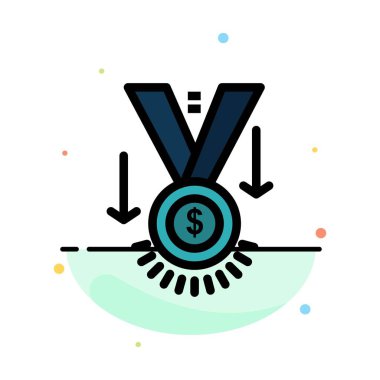 Ödül, Madalya, Yıldız, Kazanan, Kupa Soyut Düz Renk Simgesi Temp