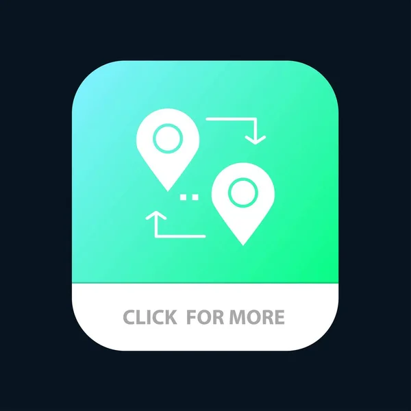 Localização, Mapa, Ponteiro, Travel Mobile App Button. Android e IO — Vetor de Stock