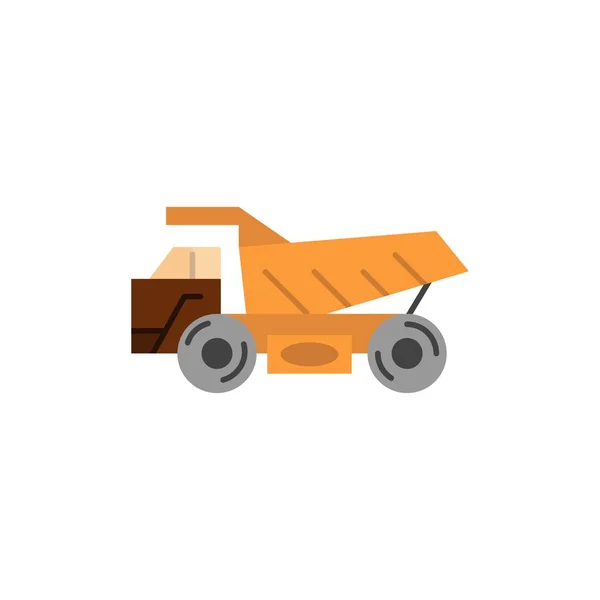 Camion, Remorque, Transport, Construction Flat Color Icon. Vecteur — Image vectorielle