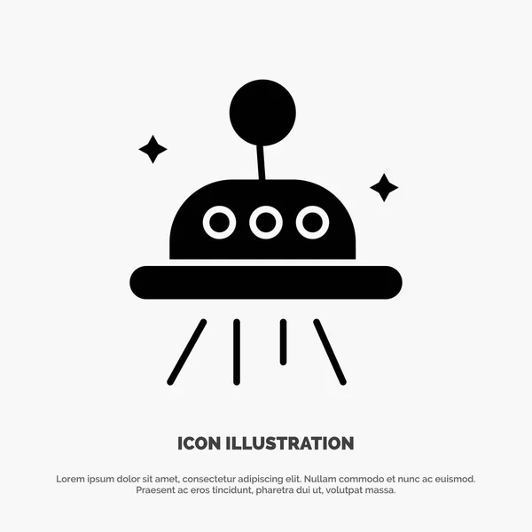 Astronomie, Weltraum, Ufo Solid Glyph Icon Vector — Stockvektor