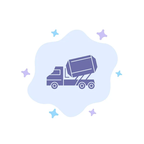 卡车， 水泥， 建筑， 车辆， 滚轮蓝色图标在阿斯特拉 — 图库矢量图片