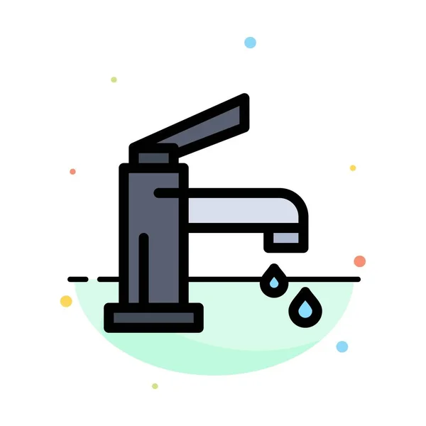 Ванна, ванна кімната, Чистка, кран, душ анотація плоский колір ICO — стоковий вектор