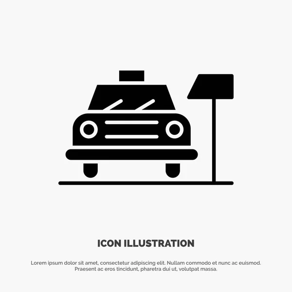 Car, Parking, Hotel, Service Solid Black Glyph Icon — Stock Vector