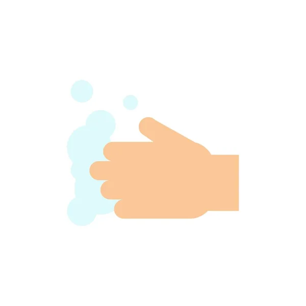 Czyszczenie, ręka, mydło, umyć płaski kolor ikona. Baner ikon wektorowych — Wektor stockowy