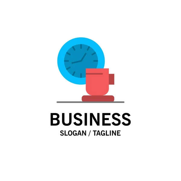 Koffie, Break, Cup, tijd, evenement business logo sjabloon. Platte Col — Stockvector