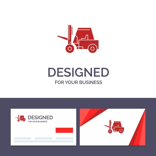 Modèle de carte de visite créative et logo Lifter, Lifting, Camion , — Image vectorielle