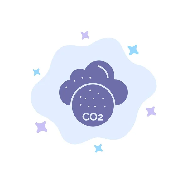 Umwelt, Umweltverschmutzung, CO2, Industrie blaues Symbol auf abstraktem cl — Stockvektor