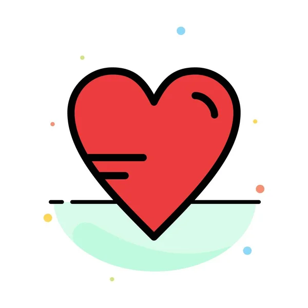 Heart, Love, Study, Education Abstract Flat Color Icon Template — Stock Vector