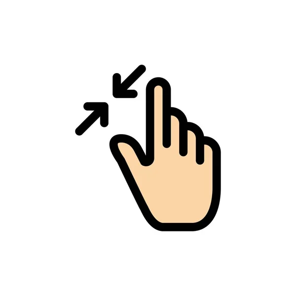 Contract, gebaren, Interface, pinch, touch platte kleur icoon. Ve — Stockvector