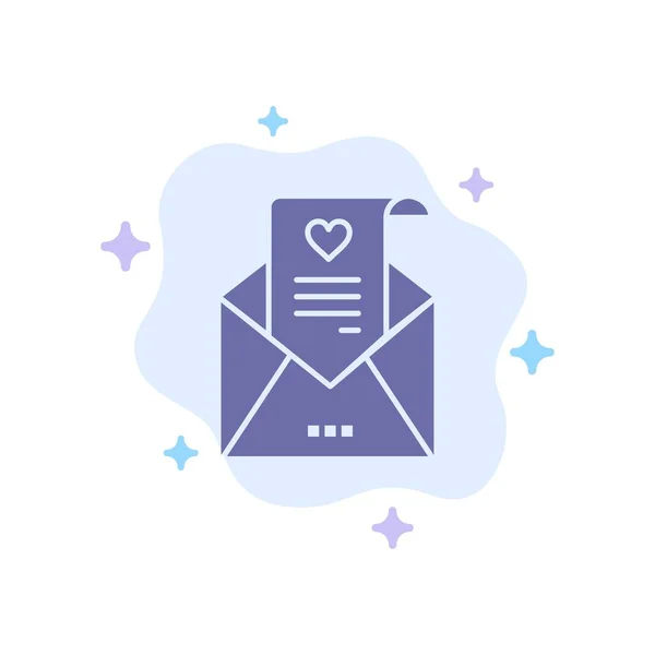 Mail, ερωτικό γράμμα, πρόταση, γαμήλια κάρτα μπλε εικονίδιο σε αφηρημένο — Διανυσματικό Αρχείο