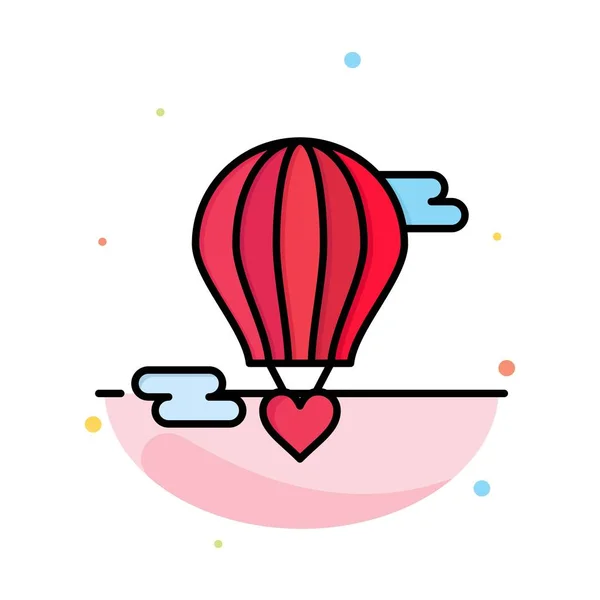 Létající balónek, horká bublina, láska, Valentýnská barva bytu — Stockový vektor