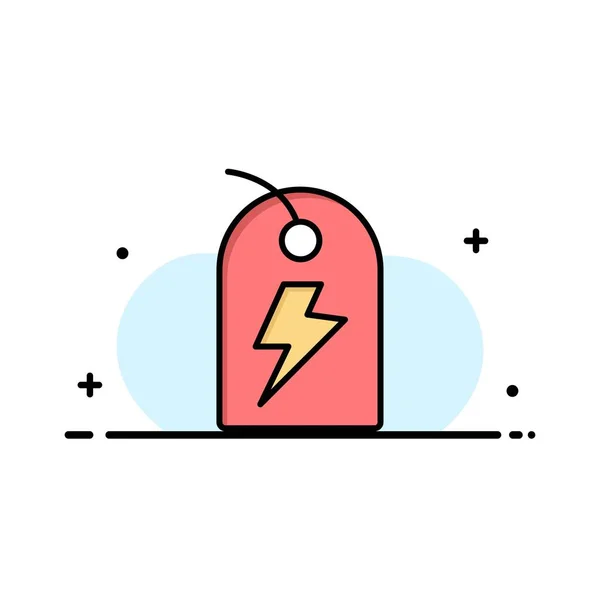 Tag, znak, moc, szablon logo biznesu energetycznego. Płaski kolor — Wektor stockowy