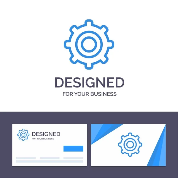 Szablon Creative Business Card i logo Gear, ustawienie, Cogs VEC — Wektor stockowy