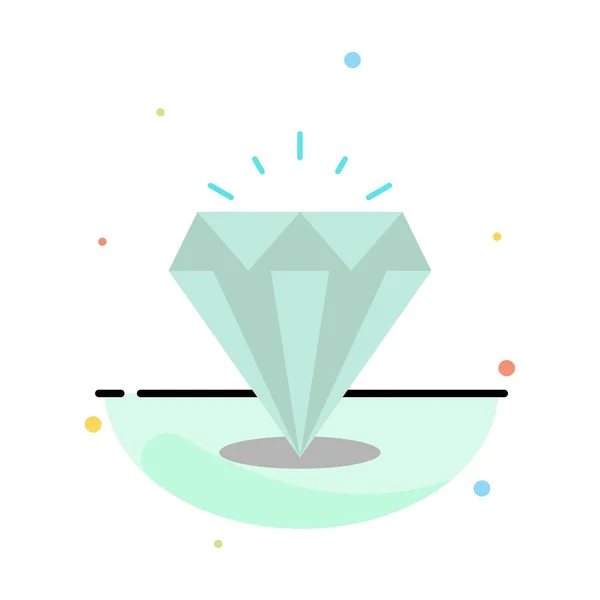 Diamond, Shine, drága, Stone absztrakt lapos szín Icon Templa — Stock Vector