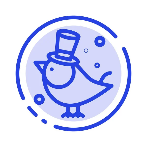 Bird, Fly, Pet, Sparrow Blue Dotted Line Icon — стоковый вектор