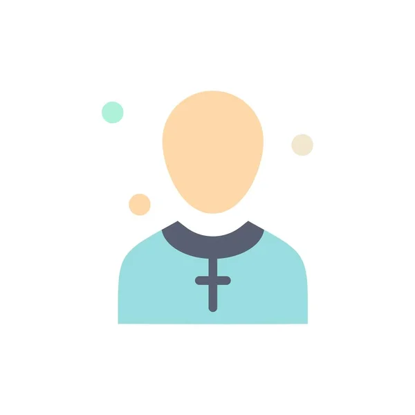 Christian, Church, Male, Man, Preacher  Flat Color Icon. Vector — Stock Vector