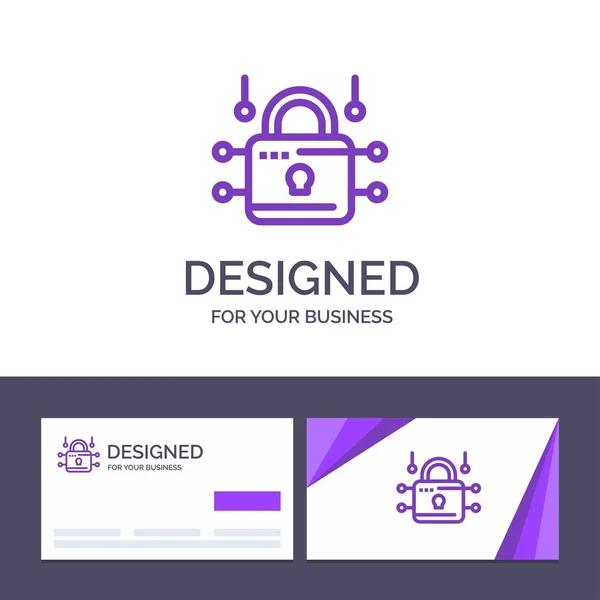 Creative Business Card and Logo template Lock, Locked, Security, — Stock Vector
