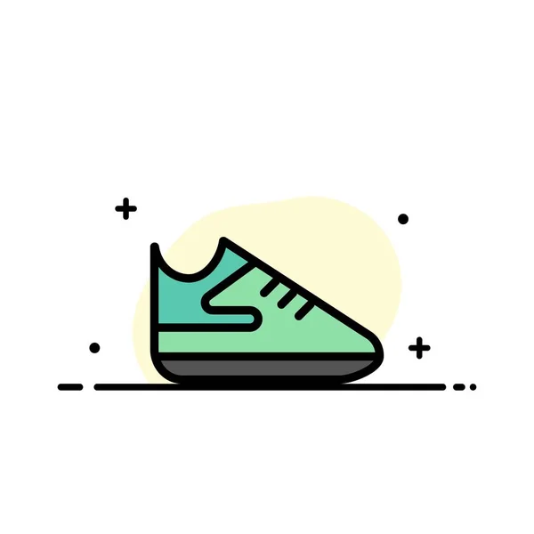 Exercise, Shoes, Sports  Business Flat Line Filled Icon Vector B — Stock Vector