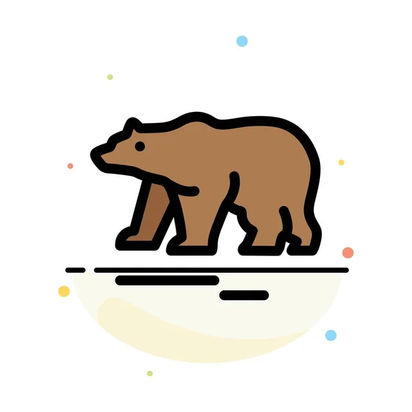 Dier, Bear, Polar, Canada abstract platte kleur icon template — Stockvector