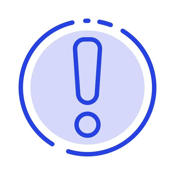 Alert, Danger, Warning, Sign Blue Dotted Line Line Icon — Stock Vector