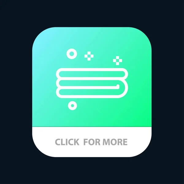 クリーン、クリーニング、タオルモバイルアプリボタン。アンドロイドとイオスラインV — ストックベクタ