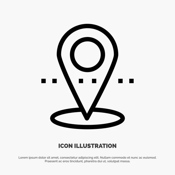 Ubicación, Pin, Icono de línea de punto Vector — Vector de stock