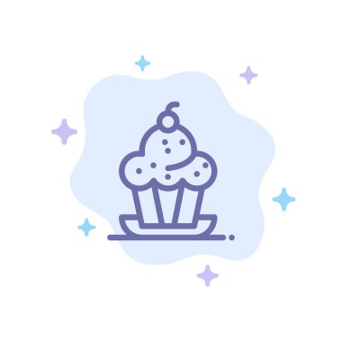 Pasta, Tatlı, Muffin, Tatlı, Şükran Mavi Simge Soyut