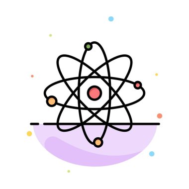 Atom, Enerji, Güç, Lab Soyut Düz Renk Simgesi Şablonu