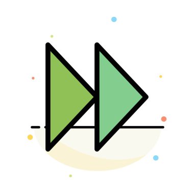 Kontrol Hızlı, İleri, Medya, Video Soyut Düz Renk Simgesi Tem