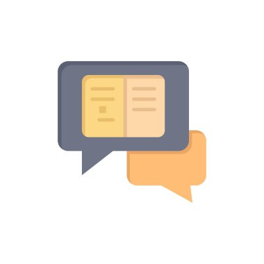 Sohbet, Mesajlar, Popup, Sms Düz Renk Simgesi. Vektör simgesi afiş 