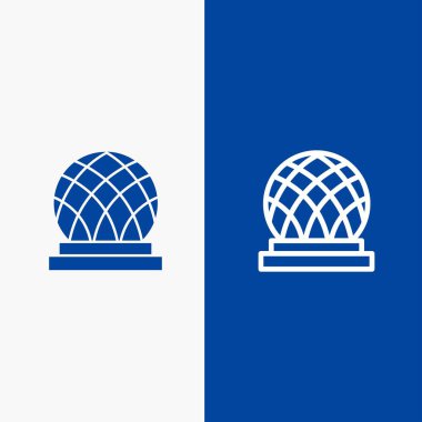 Bina, Kanada, Şehir, Kubbe Hattı ve Glyph Katı simgesi Mavi Yasak