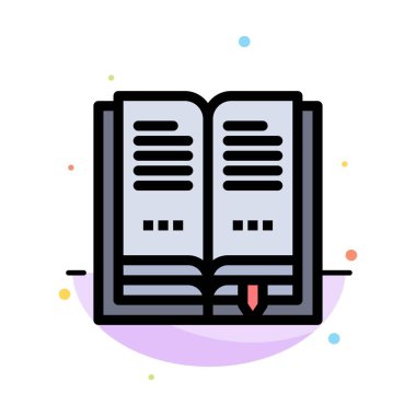 Kitap, Eğitim, Açık Soyut Düz Renk Simgesi Şablonu