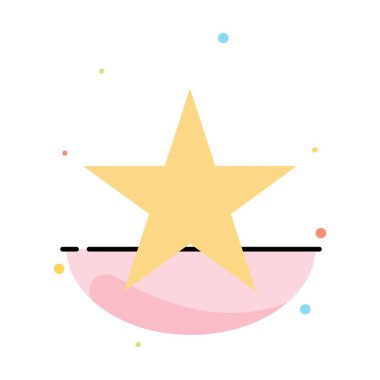 Yer Imi, Yıldız, Medya Soyut Düz Renk Simgesi Şablonu