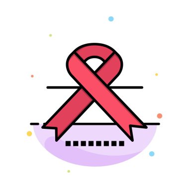 Kanser, Onkoloji, Kurdele, Tıbbi Soyut Düz Renk Simgesi Templ