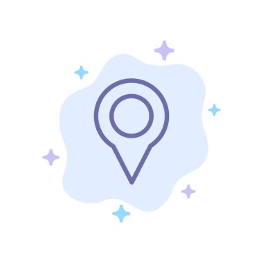 Konum, Harita, İşaretleyici, Soyut Bulut Backgroun'da Mavi Simgeyi İkile