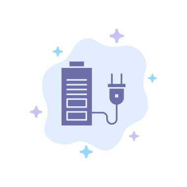 Akümülatör, Pil, Güç, Soyut Bulut Ba Mavi Simge Tak