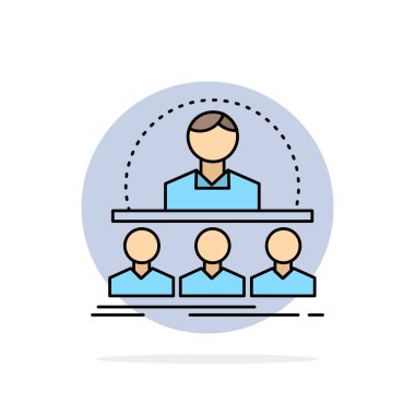 İş, koç, kurs, eğitmen, akıl hocası Düz Renk Simge Vect