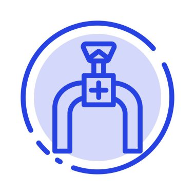 Boru Hattı, Boru, Gaz, Çizgi Mavi Noktalı Çizgi Simgesi