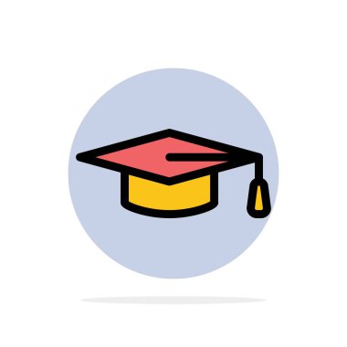 Akademik, eğitim, mezuniyet şapkası soyut daire background F
