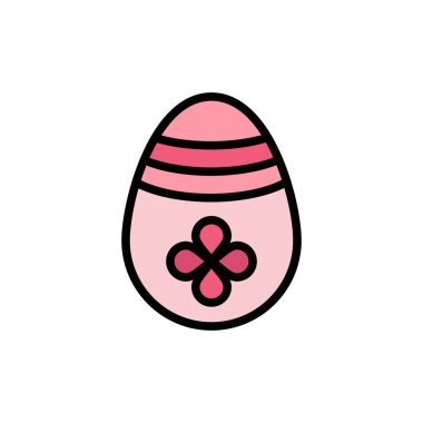 Dekorasyon, Paskalya, Paskalya yumurtası, yumurta düz renk simgesi. Vektör ico