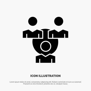 Bağlantı, Toplantı, Ofis, İletişim katı Glyph Simgesi vect