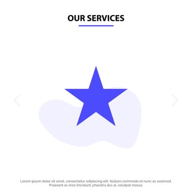 Hizmetlerimiz Ii, Yıldız, Medya Katı Glyph Icon Web kartı Tem