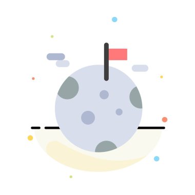 Planet, Gaz, Dev, Uzay Soyut Düz Renk Simgesi Şablonu