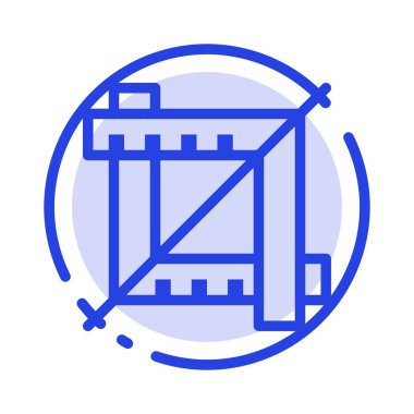 Kırpma, Tasarım, Grafik Mavi Noktalı Çizgi Simgesi