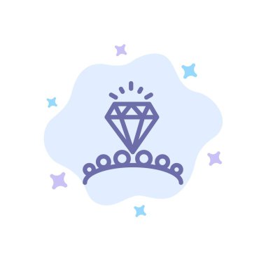 Elmas, Aşk, Kalp, Soyut Bulut Backgr Üzerinde Düğün Mavi Simgeler