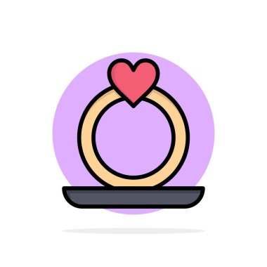 Yüzük, Kalp, Öneri Soyut Daire Arka Plan Düz renk Simgesi