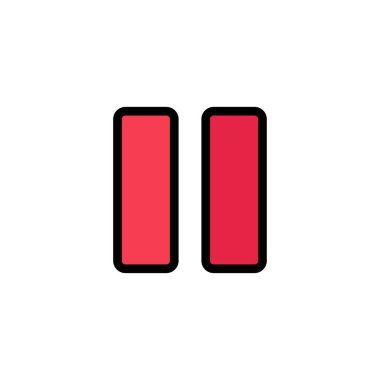 Denetim, Medya, Duraklatma, Video İş Logo Şablonu. Düz Renk